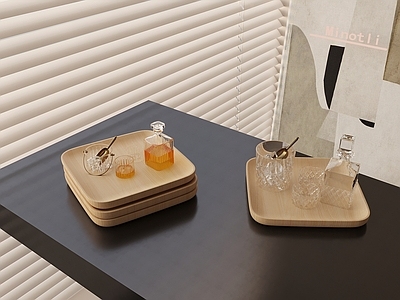 酒具 酒水酒瓶酒杯酒具 酒杯 酒瓶 实木托盘