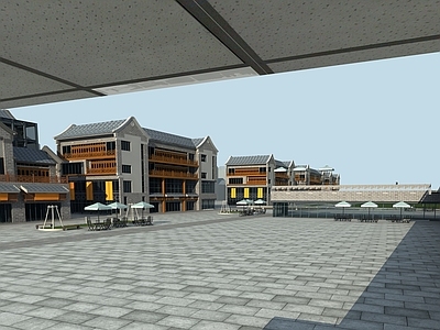 现代单人沙发 植物建筑场景