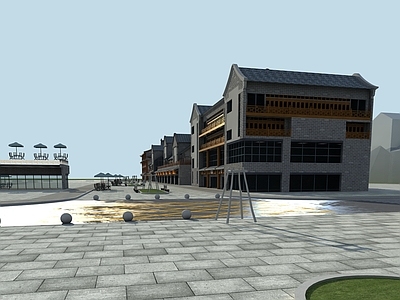现代单人沙发 植物建筑场景