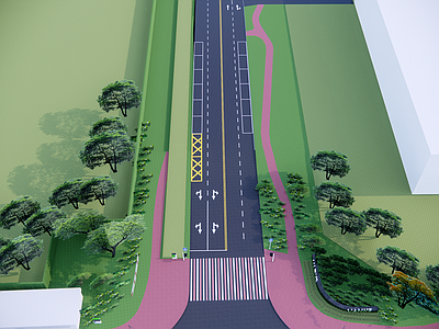 现代道路 道路景观 十字路口 道路划线