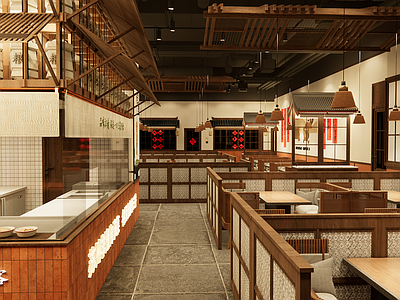 新中式原木中餐厅 中餐厅店铺 火锅店 土菜馆 川菜馆 餐饮店