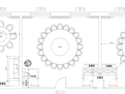 现代中餐厅 包间 包房 施工图
