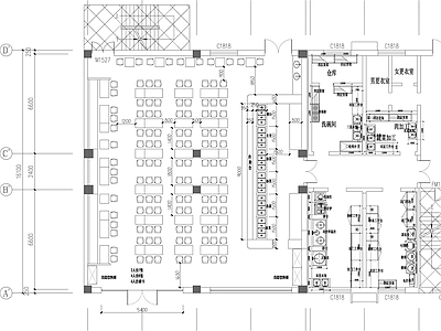 现代食堂 员工食堂 大学食堂 学校食堂 员工餐厅 施工图