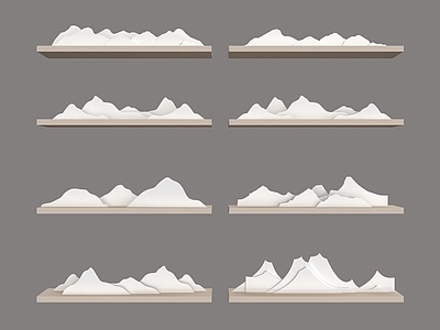 中式新中式其他摆件 假山 山纹 小品 雪浪石 山脉