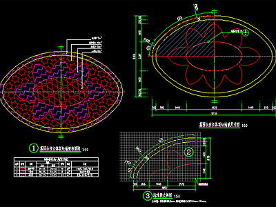 现代植物配置图库 模纹花坛图案 施工图