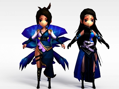 现代蓝衣女战士