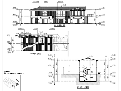 现代新中式商业街 商业街群建施图 施工图