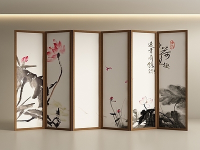 新中式中式屏风 屏风 隔断 屏风隔断 折叠屏风