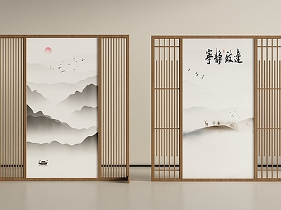 中式新中式屏风 屏风 隔断 屏风隔断