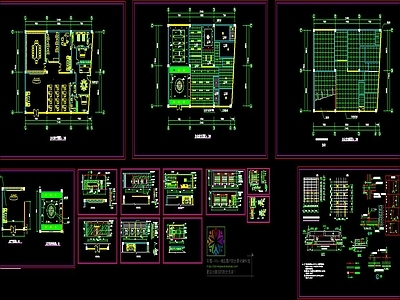 现代简约整体办公空间 办公室装修图 施工图