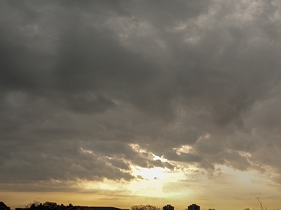 现代天空HDR 黄昏HDR 日落金色天空 多云天气