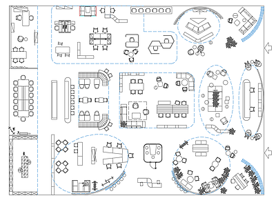 现代其他工装空间 800m²办公区 办公家具 施工图