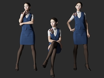虚拟人物 现代服务员人物 空姐