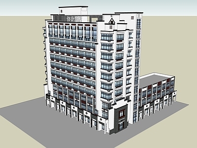 中式酒店建筑 高层酒店建筑