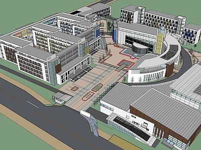 现代学校建筑 教学楼学校
