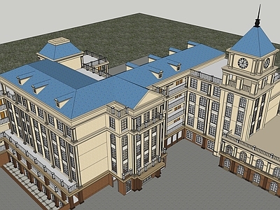 欧式学校建筑 教学楼学校