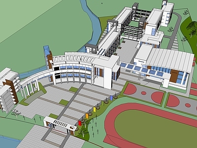 现代学校建筑 教学楼学校