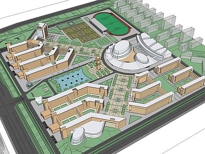 现代学校建筑 教学楼学校