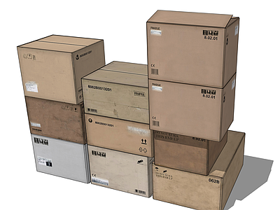 现代其他摆件 快递盒