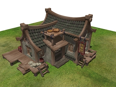 复古中式风格建筑 陶朱坊 场景建筑