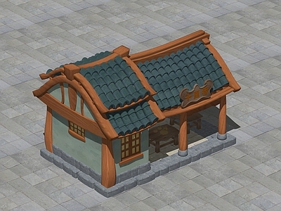 复古风格建筑 十里香酒铺 场景建筑