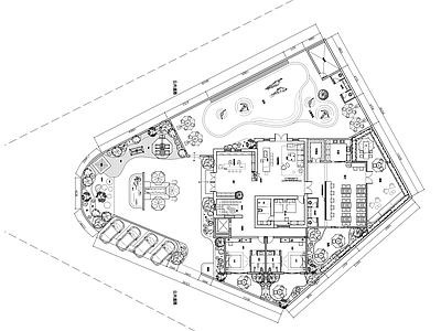 现代酒店建筑 别墅 酒店 民宿 庭院 客房 施工图