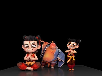 虚拟人物 动画人物 摆件 手办 哪吒 太乙真人