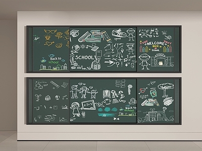 现代挂件 黑板 画板 写字板 粉笔画