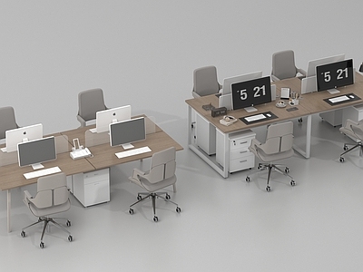现代办公桌椅 公共办公区 电脑桌椅 职员工位 现代办公桌椅