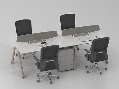 现代办公桌椅 公共办公区 电脑桌椅 职员工位 现代办公桌椅