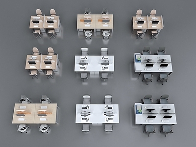 现代极简办公桌椅 现代办公座椅 办公桌 办公椅