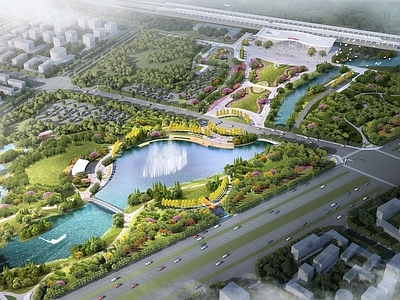 现代景观公园 高铁站前广场景观 市政公园绿地