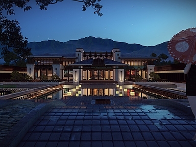 新中式中式售楼处建筑 新中式 会所 售楼处 亚洲