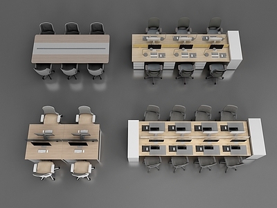 现代中式办公桌椅 办公桌椅 会议桌
