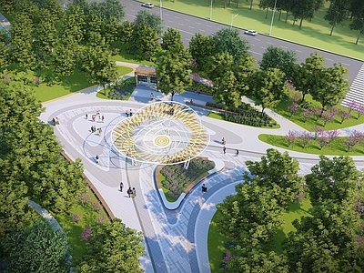 现代口袋公园 街头公园 口袋公园 街头绿地广场