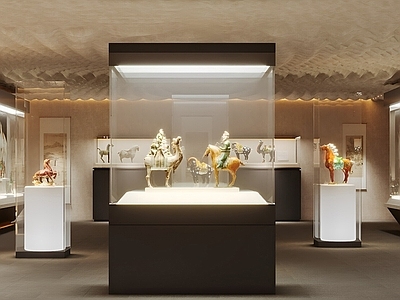 现代新中式博物馆展厅 现代新中式博物馆 文物展厅