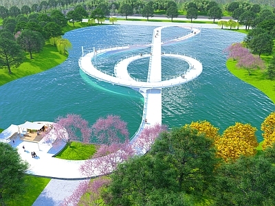 现代景观公园 音符主题公园 音乐主题公园 音符桥 滨水主题公园 滨水休闲体育公园