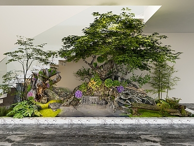 植物堆 绿植 造景 楼梯