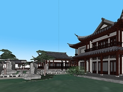 新中式中式四合院 仿古别墅
