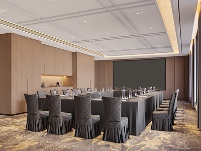 现代新中式酒店 会议室 酒店会议室 酒店宴会厅 酒店餐厅
