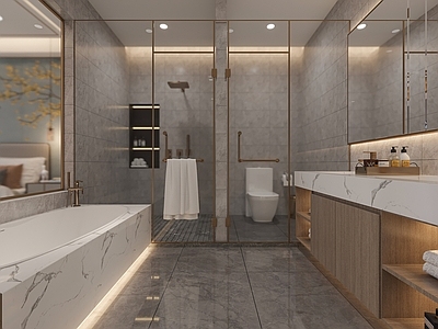 新中式酒店卫生间 酒店卫生间