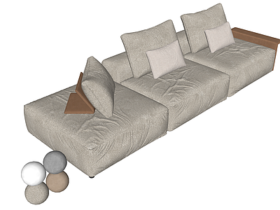 意式轻奢双人沙发 minotti poliform 布艺沙发 模块沙发 豆腐块沙发