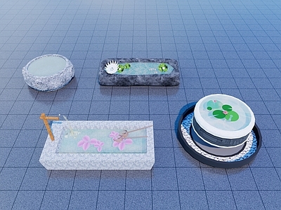 新中式庭院小品 禅意庭院小品 水钵 洗手池 水缸 水池