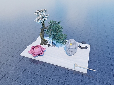 新中式庭院小品 枯山水 禅意庭院小品 禅意景观