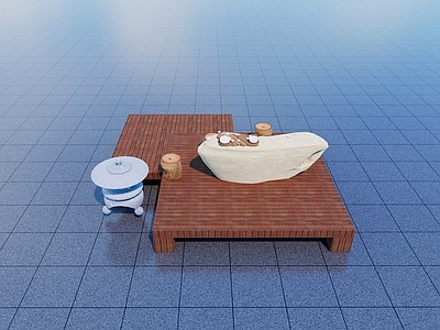 新中式庭院小品 户外茶几 茶具小品 禅意庭院小品 禅茶一味