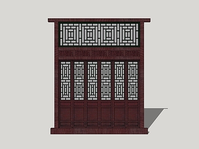 新中式双开门 古建门窗 入户门 木门窗