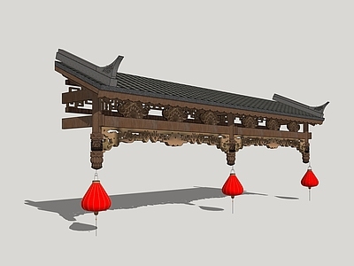 中式屋檐 古建屋檐 房檐挂瓦 房檐