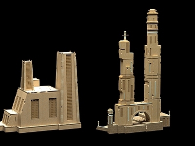 中古艺术风格建筑 古代神殿建筑