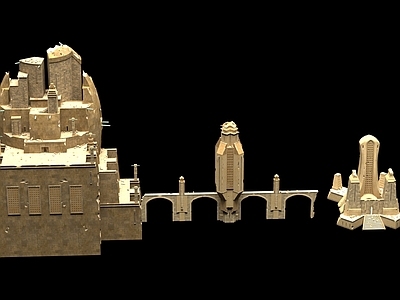 中古艺术风格建筑 古代神殿建筑