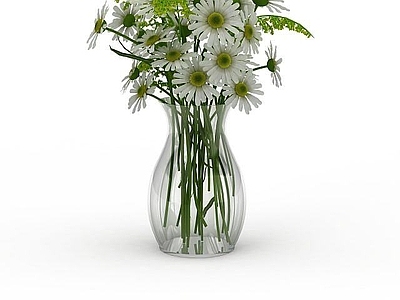 现代白色菊花插花